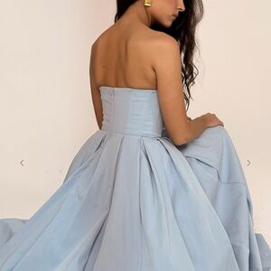 House of CB Audrey Tuscan Blue Strapless Midi Sundress - Size M